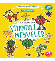 İlk Kelimelerle Vitaminli Meyveler Yapıştır-Boya-Öğren