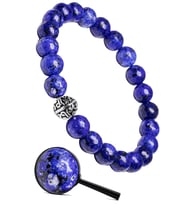 Sertifikalı Gümüş Aparatlı Fasetli Doğal Lapis Lazuli Taşı Bileklik (Çok Renkli)