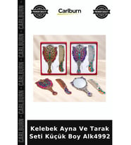 Özel Üretim Set Aksesuar Kelebek Ayna Ve Tarak Seti Küçük Boy Alk4992