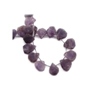 Ametist Doğal Taş Mat Mor Ham Yassı Damla Kesim 16x12mm Dizi [AA]