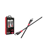 AURIS ARS-CB48 60W USB-C to Type-C Süper Hızlı Şarj Kablosu (Işıklı) (Siyah)