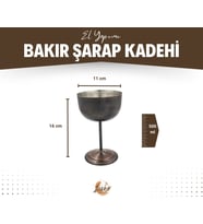 BAKIR ŞARAP KADEHİ OKSİTLİ BAKIR RENK