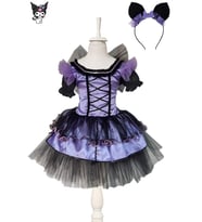 Kuromi Kostümü, Cadı Kostümü - Balo Kostümü - Cadılar Bayramı Kostüm Kuromi Cosplay Yılbaşı Kostümü (Karışık)