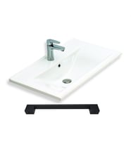 Teta Home Floransa 65 cm MDF Gövde Membran Kapak Banyo Dolabı Seti (Antrasit)