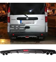 Fiat Doblo D2 Difüzör Arka Tampon Eki 4 Egzoz Çıkışlı Siyah