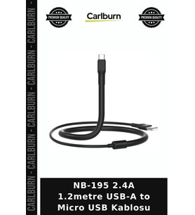 NB-195 2.4A 1.2metre USB-A to Micro USB Kablosu Tablet Araç Bireysel