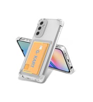 Galaxy A25 Uyumlu Kılıf Airbag Tasarımlı Şeffaf Kartlıklı  G-Kart Kapak (Renksiz)