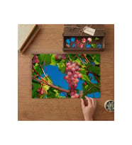 Üzüm Salkımı - Kırmızı Üzümler Tasarımı 240 parça Ahşap Puzzle Ahşap Kutuda MP02046