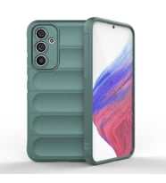 Samsung Galaxy A54 Uyumlu Kılıf Esnek TPU Oyuklu Arka Yüzey Tasarımlı Zore Etnik Silikon Kapak (Koyu Yeşil)