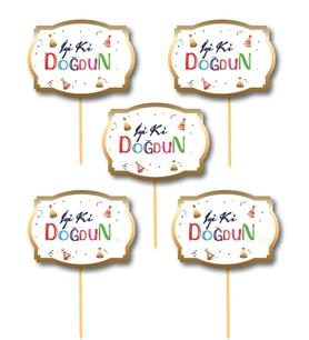 Konuşma balonu 5li İyiki Doğdun varak çerç.renkli