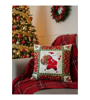 Çift Taraf Dijital Baskı Fermuarlı Yılbaşı Temalı Yastık Kılıfı, Kırlent Kılıfı 43x43 cm