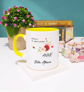 Anneler Günü Hediyesi Anneye Hediye - 15 - Kupa Bardak Sarı