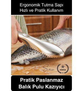 #Balık Pratik Balık Pulu Kazıyıcı El Aparatı Temizleme Aleti Paslanmaz Kolay Hızlı Hijyenik