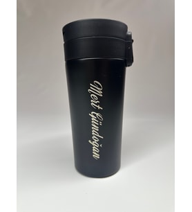 Siyah Renk Çelik Kupa Termos Kişiye ve İsme Özel / 350ml