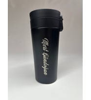 Siyah Renk Çelik Kupa Termos Kişiye ve İsme Özel / 350ml