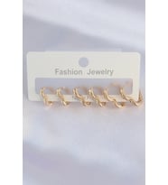 Pirinç Gold Renk Kalp Model Küpe Seti 5886