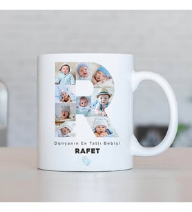 Kişiye Özel Erkek Bebeğe Özel Harf Kupa Bardak