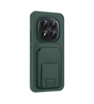 Redmi Note 15 Pro Kılıf Deri Dokulu ve Kartlıklı BiKart TPU Premium Kapak (Koyu Yeşil)