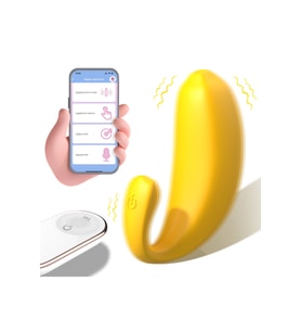 Banana App Telefon Kontrollü Şarjlı G Nokta ve Klitoris Uyarıcı 2 in 1 Giyilebilir Mini Vibratör