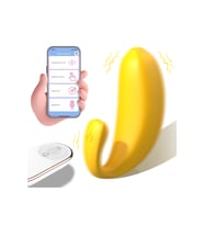 Banana App Telefon Kontrollü Şarjlı G Nokta ve Klitoris Uyarıcı 2 in 1 Giyilebilir Mini Vibratör