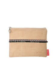 Baghashtag Minimal Siyah Fosfor Püsküllü Jüt Clutch Bez Çanta (Kahverengi)