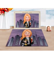 BK Gift Kişiye Özel Kadın Avukat Karikatürlü 1000 Parça Profesyonel Puzzle-1