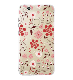 Huawei P10 Lite Uyumlu Kapak Flowers Tasarımlı Şeffaf Silikon Kılıf