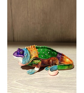 Swarovski Taşlı Iguana Mücevherlik / Dekoratif Biblo (Beyaz)