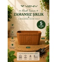 Dekoratif Antik Oval Ahşap Görünlü Saksı 5 Litre 1 Adet