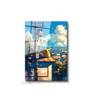 Dikey Cam Tablo Salon Duvar Tablosu Dikey Cam Anime Cizim Manzara Yeni Ev Hediyesi Ofis Tablosu