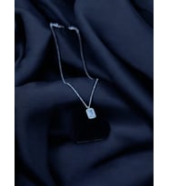 Nobby Shop NobbyShop 925 AYAR GÜMÜŞ RODYUMLU BAGET TAŞLI kKOLYE, BAGET TAŞLI GÜMÜŞ KOLYE, GÜMÜŞ KOLYE