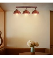 RİOLİHGT RETRO,MODERN,VİNTAGE FIRÇALI BAKIR PATİNE 3XE27 METAL SIRALI AVİZE TABAN UZUNLUK:60CM