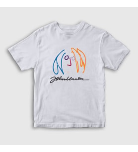 Presmono Unisex Çocuk Beyaz Logo Beatles John Lennon T-Shirt 34929tt