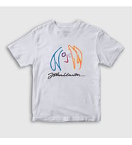 Presmono Unisex Çocuk Beyaz Logo Beatles John Lennon T-Shirt 34929tt