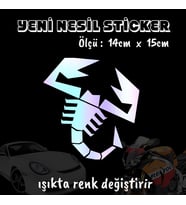akrep zehirli ön arka cam uyumlu 2adet oto sticker - ışıkta renk değiştiren hologram sticker yapıştırma