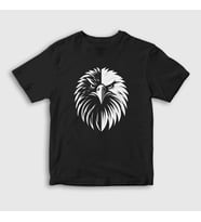Presmono Unisex Çocuk Siyah Kartal Kafası Kartallı Siyah Beyaz Hediye T-Shirt 470029tt