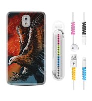 Samsung Note 3 4 5 8 9 20 Ultra 10 Lite Kılıf Kablo Koruma Spiral Silikon Kartal Uçarken 1718