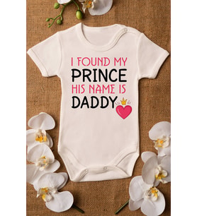 Kız Ekru Bebek Prince Daddy Baskılı Çıtçıtlı Body