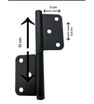 12 Cm Siyah Yönsüz Cerman Menteşe