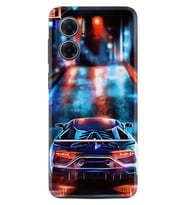 Xiaomi Redmi Note 11E Kılıf Silikon Desen Özel Seri Neon Cars 1724