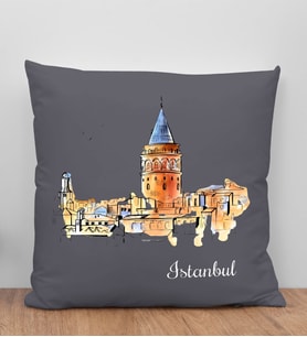 BK Gift İstanbul Tasarımlı Antrasit Kırlent Yastık, Arkadaşa Hediye, Ev Dekorasyonu, Ev Hediyesi-3