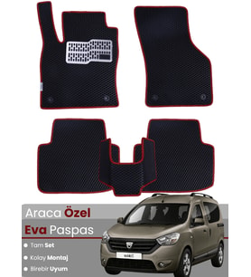 DACİA DOKKER (2012-2023) Uyumlu EVA Paspas Tam Set–Araca Özel,Su Geçirmez,Kolay Montaj