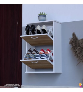 Modilayn UMAY Asma Kapı Önü 52x78x26 cm’lik 2 Düşer Kapak 4 Göz Bölme Ayakkabılık