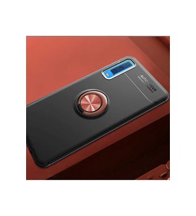 Samsung Galaxy A7 2018 Uyumlu Kılıf Zore Ravel Silikon Kapak (Siyah-Rose Gold)