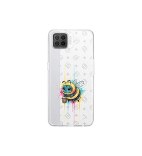 Oppo A73 ile uyumlu Splash arı tasarımlı şeffaf silikon kılıf