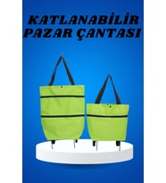 Pazar Arabası Ve Alışveriş Çantası Çift Yönlü Kolay Tekerlekli Taşınabilir