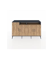 Kronos Konsol 6 Raflı 4 Kapaklı 176x59x99 Antrasit-Çam