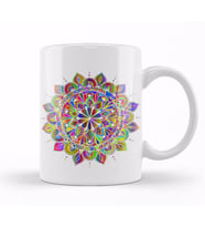 Mandala Renkli Hat Sanatı Kupa Bardak Porselen