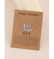 925 Ayar Gümüş Çift Zincir Melek Sayısı 444 Angel Kolye