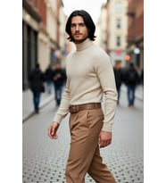 Erkek Regular Fit Triko Balıkçı Yaka Kazak Modern Ve Şık Görünümüyle Gardırobunuzun Vazgeçilmezi